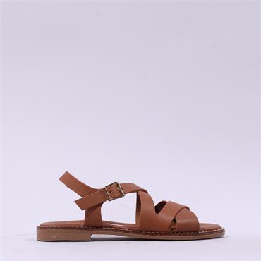 Oh My Sandals Flat Strappy Slingback - Cognac